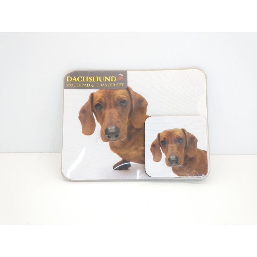 Mouse Pad Coaster Set Tan Brown Dachshund Doxie Wiener Dog Lot